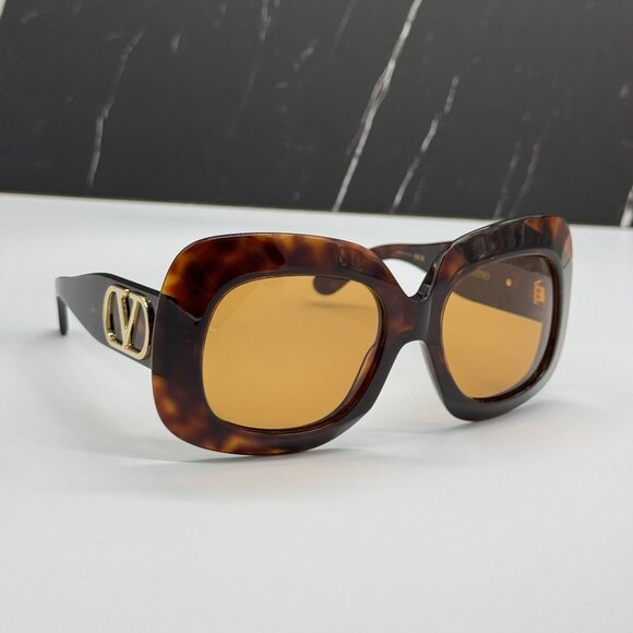 NEW VALENTINO VLS-180C HAVANA BROWN SUNGLASSES VALENTINO - Picture 4 of 9